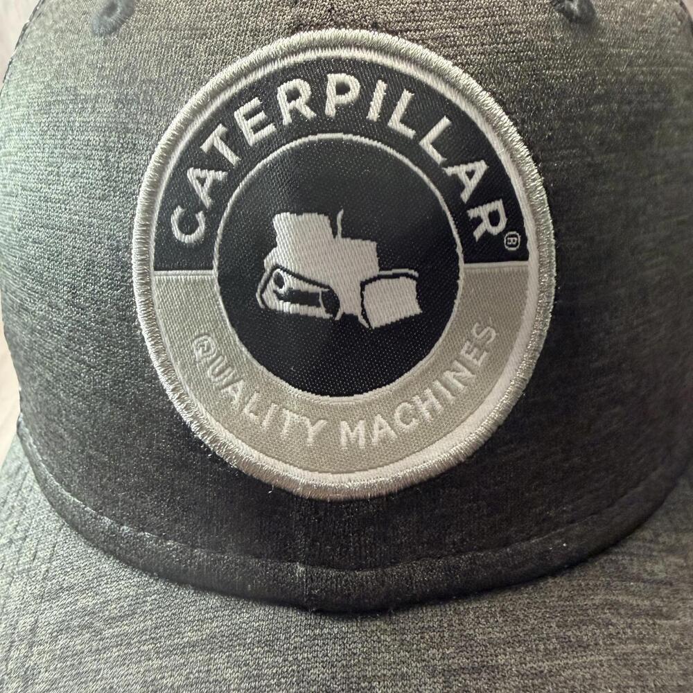 CAT Caterpillar Quality Machines Gray Space Dye Hat Trucker Mesh Back Snap Back - Picture 6 of 9